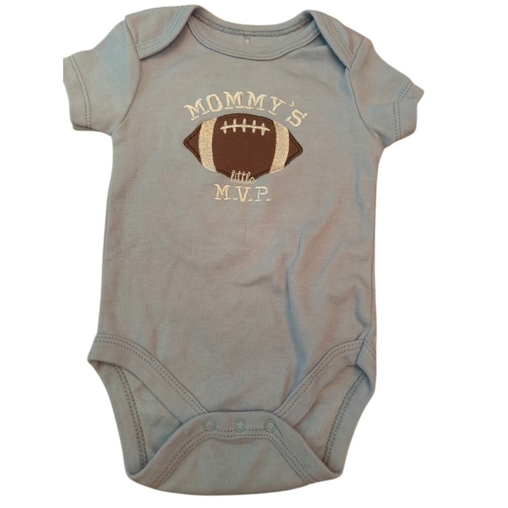 Baby Boy Blue Mommys Little MVP Football Bodysuit Short Sleeve 3-6 Months